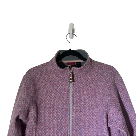 Sherpa Adventure Gear Purple Pink Wool Blend Full Zip Sweater Jacket Medium - Picture 3 of 12